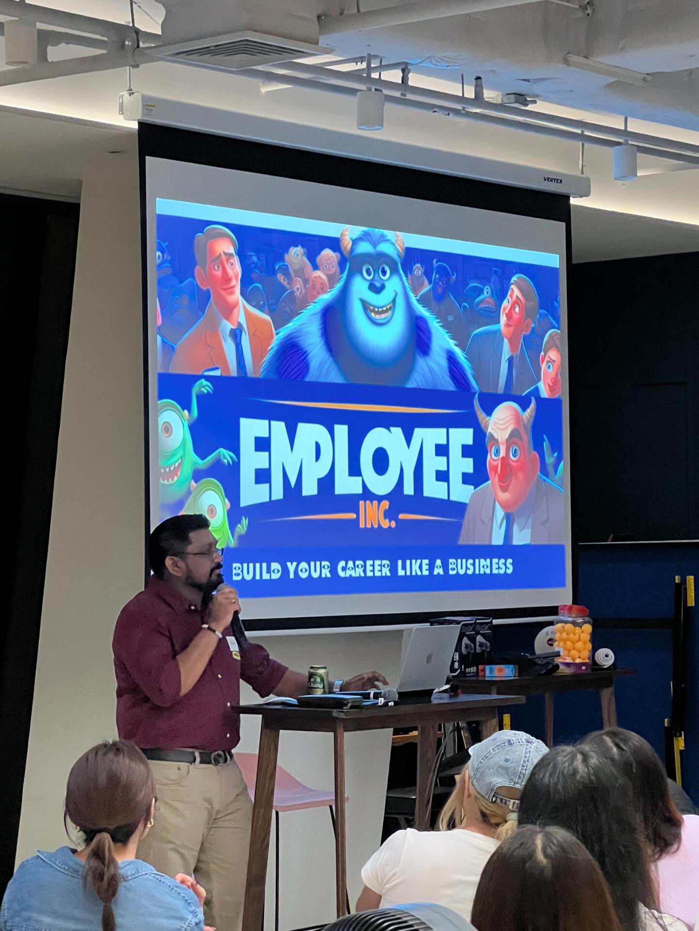 Piyush speaking at an event